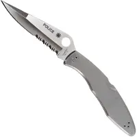 Spyderco Couteau pliant Police, lame à dents