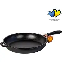 Spies Online Maysternya poêle en fonte - ø 22 x 4 cm - poêle en fonte pour toutes les sources de chaleur - poêle en fonte - manche en métal - noir