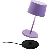 Zafferano Lampe De Table Led Olivia Pro Mini Lilas, Rechargeable Et Dimmable