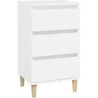 vidaXL Table de chevet blanc 40x35x70 cm bois d’ingénierie