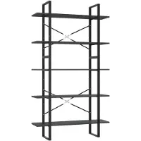 vidaXL Bibliothèque à 5 niveaux Gris 100x30x175 cm Bois d'ingénierie