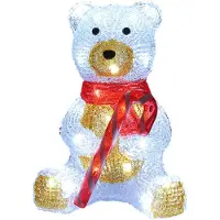Deuba Figurine lumineuse LED acrylique de Noël nounours assis