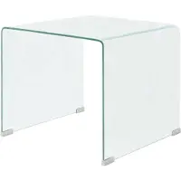 vidaXL Table basse en verre trempé 49,5 x 50 x 45 cm Transparent