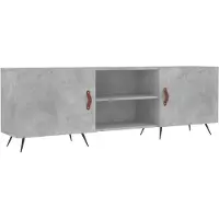 vidaXL Armoire TV gris béton 150x30x50 cm Bois composite