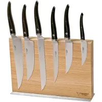 Laguiole En Aubrac Gourmet COL99CUIGOEBIB set de 6 couteaux bois d'ébène avec bloc à couteaux