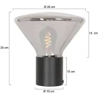 Steinhauer Lampe de table Ambiance noir avec verre fumé