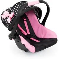 Bayer Design Dolls : Sige d'auto de luxe : curs noirs et roses Accessoire de jeu pour poupes/peluches jusqu' 45,7 cm, partir de 3 ans.