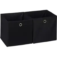 Relaxdays Lot de 2 boîtes de rangement (9 l, 2x, 30 x 30 x 30 cm)