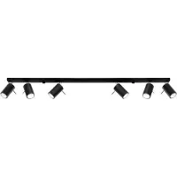 Sollux Plafonnier RING 6L noir 6xGU10 10W acier 16x6x118cm