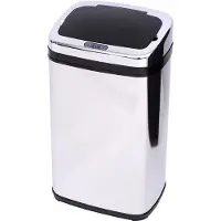 HOMCOM Poubelle à capteur automatique en acier inoxydable Capteur IR carré 30 l 03-0024