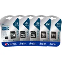 Verbatim 47045 SD MicroSD Card 256GB SDHC Pro Class 10 + Adapter retail