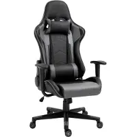 Vinsetto : chaise de bureau ergonomique, chaise gaming, similicuir, mousse, noir