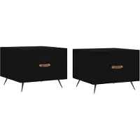 vidaXL Tables basses 2 pièces noir 50x50x40 cm bois composite