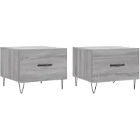 vidaXL Tables basses 2 pcs. Gris Sonoma 50x50x40 cm Bois composite
