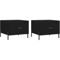 vidaXL Tables basses 2 pièces noir 50x50x40 cm bois composite