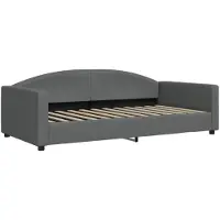 vidaXL Lit de jour gris foncé 100x200 cm Tissu