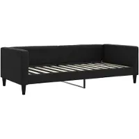 vidaXL Lit de jour noir 90x200 cm Tissu
