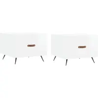 vidaXL Tables basses 2 pcs. Blanc brillant 50x50x40 cm Bois composite