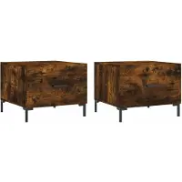 vidaXL Tables basses 2 pcs. Chêne fumé 50x50x40 cm Bois composite