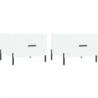 vidaXL Tables basses 2 pcs. Blanc 50x50x40 cm Bois composite