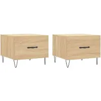 vidaXL Tables basses 2 pièces chêne Sonoma 50x50x40 cm bois composite