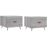 vidaXL Tables basses 2 pcs. Gris Sonoma 50x50x40 cm Bois composite