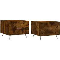 vidaXL Tables basses 2 pcs. Chêne fumé 50x50x40 cm Bois composite