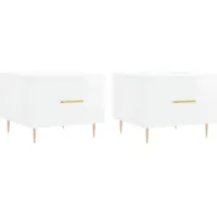 vidaXL Tables basses 2 pcs. Blanc brillant 50x50x40 cm Bois composite