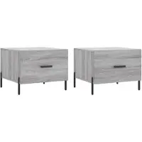 vidaXL Tables basses 2 pcs. Gris Sonoma 50x50x40 cm Bois composite