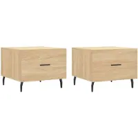 vidaXL Tables basses 2 pièces chêne Sonoma 50x50x40 cm bois composite