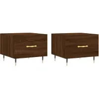 vidaXL Tables basses 2 pcs. Brun imitation chêne 50x50x40 cm bois composite