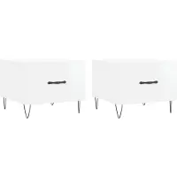 vidaXL Tables basses 2 pcs. Blanc brillant 50x50x40 cm Bois composite