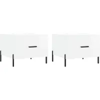 vidaXL Tables basses 2 pcs. Blanc brillant 50x50x40 cm Bois composite