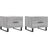 vidaXL Tables basses 2 pcs. Gris Sonoma 50x50x40 cm Bois composite