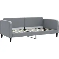 vidaXL Lit de jour gris clair 90x190 cm Tissu
