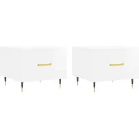 vidaXL Tables basses 2 pcs. Blanc brillant 50x50x40 cm Bois composite