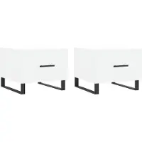 vidaXL Tables basses 2 pcs. Blanc 50x50x40 cm Bois composite