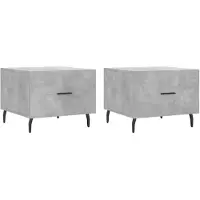 vidaXL Tables basses 2 pcs. Gris béton 50x50x40 cm Bois composite