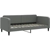 vidaXL Lit de jour gris foncé 90x200 cm Tissu