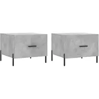 vidaXL Tables basses 2 pcs. Gris béton 50x50x40 cm Bois composite