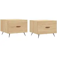 vidaXL Tables basses 2 pièces chêne Sonoma 50x50x40 cm bois composite