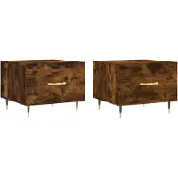 vidaXL Tables basses 2 pcs. Chêne fumé 50x50x40 cm Bois composite
