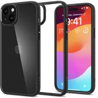 Spigen Ultra Hybrid Apple iPhone 15 Back Cover Transparent avec Bord Noir