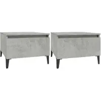 vidaXL Tables d'appoint 2 pcs Gris béton 50x46x35 cm Bois d'ingénierie