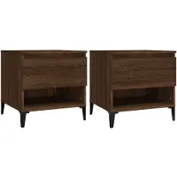 vidaXL Tables d'appoint 2 pcs Chêne marron 50x46x50 cm Bois ingénierie