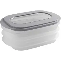 Sunware Boîte à charcuterie Sigma Home 3 étages, 1,1 L, compatible réfrigérateur, congélateur et micro-ondes, 26,5 x 17,2 x 10,5 cm, transparente et grise