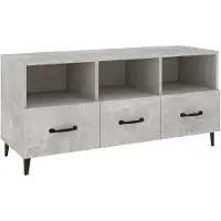 vidaXL Armoire TV gris béton 102x35x50 cm Bois composite