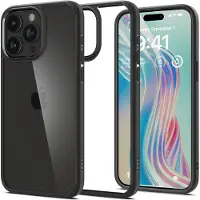 Spigen Ultra Hybrid Apple iPhone 15 Pro Max Back Cover Transparent avec Bord Noir