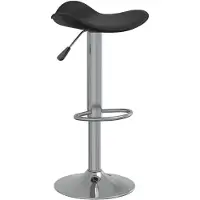 vidaXL Tabouret de bar noir Acier chromé et similicuir