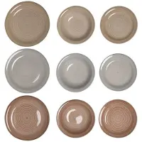 DKD Home Decor Geschirr gut 26,5 x 26,5 x 3 cm 18 Stücke (18 pcs)